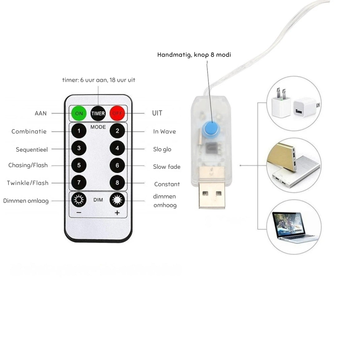 LED Gordijnverlichting 3 × 3 m