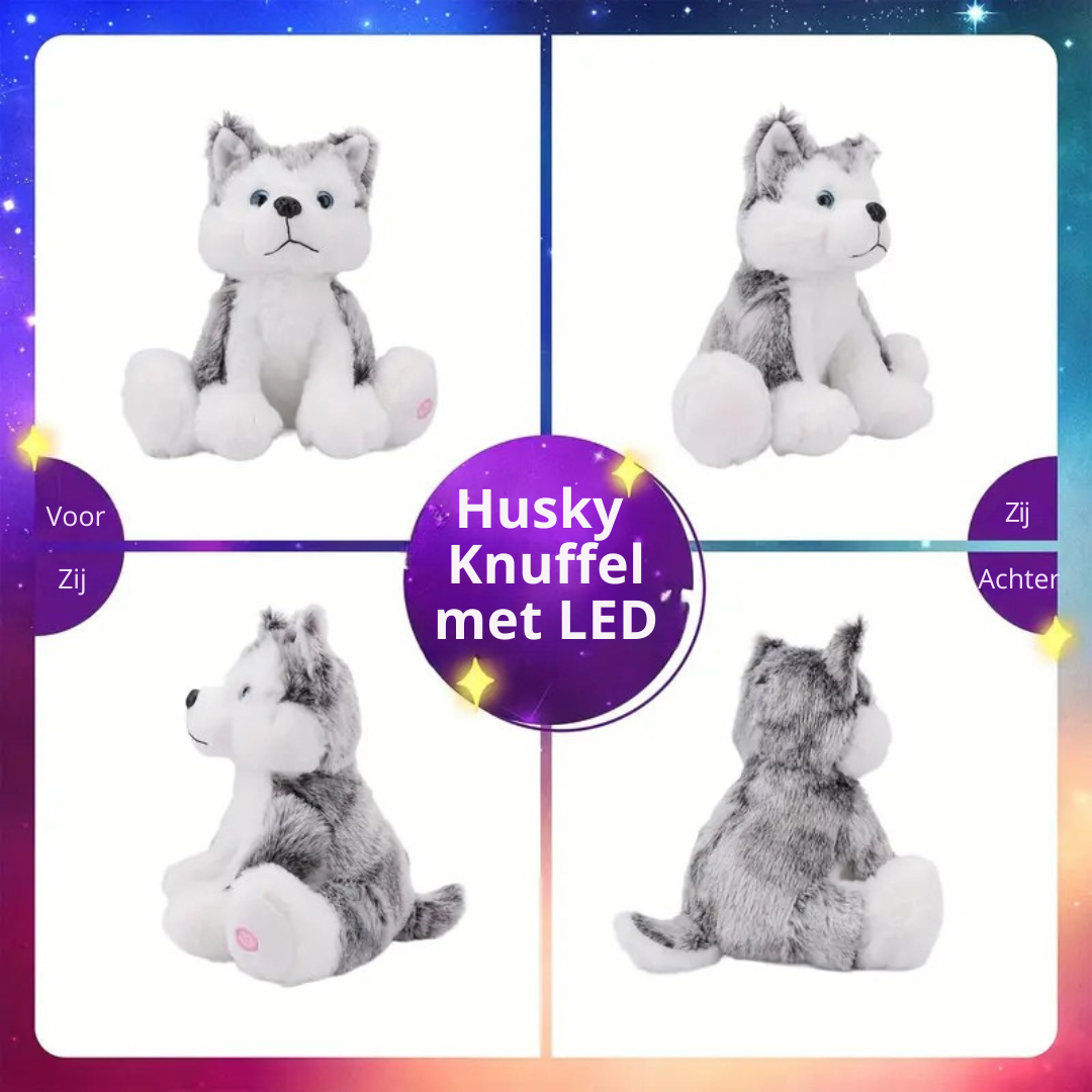 Lichtgevende Husky Knuffel
