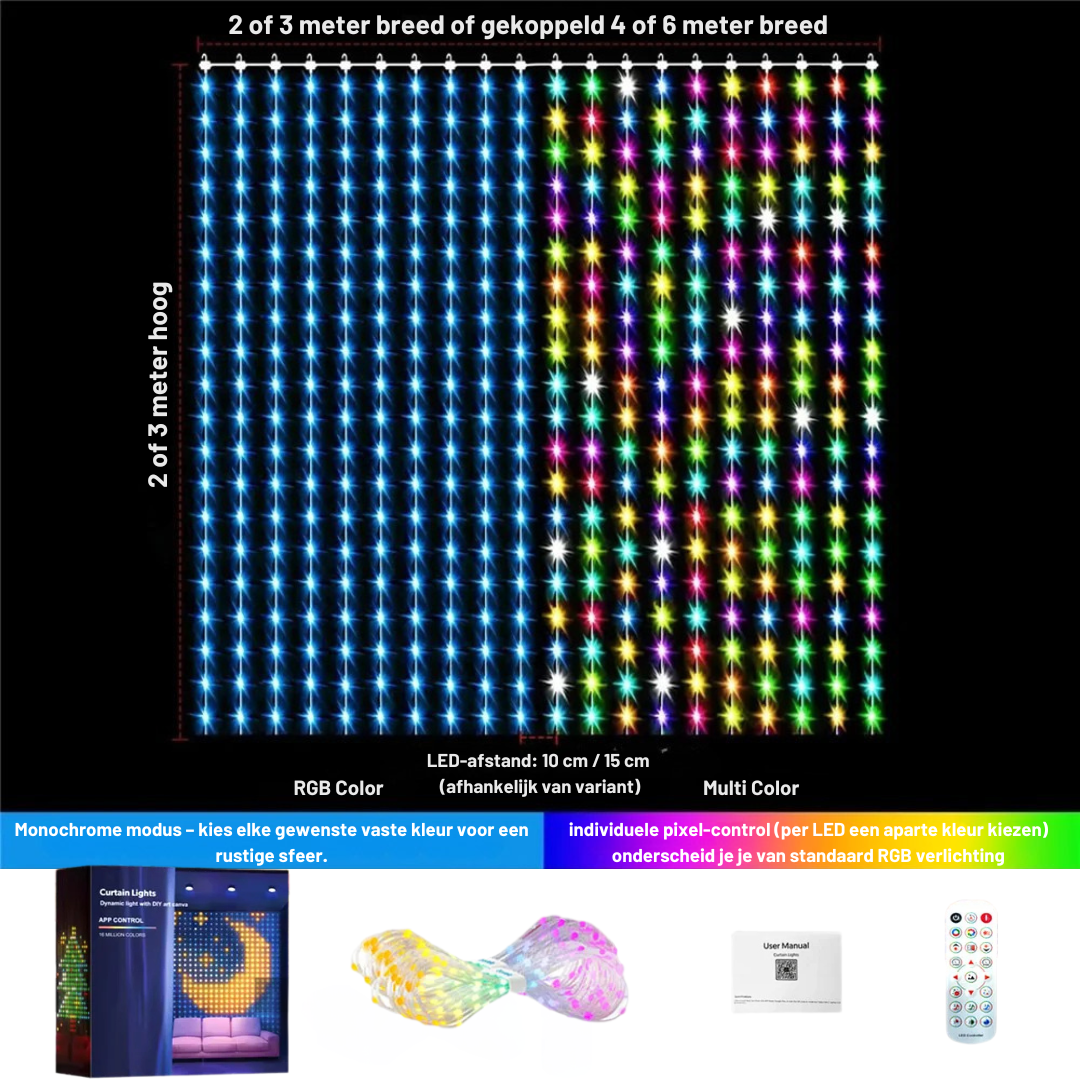 Slimme RGB LED Gordijnverlichting