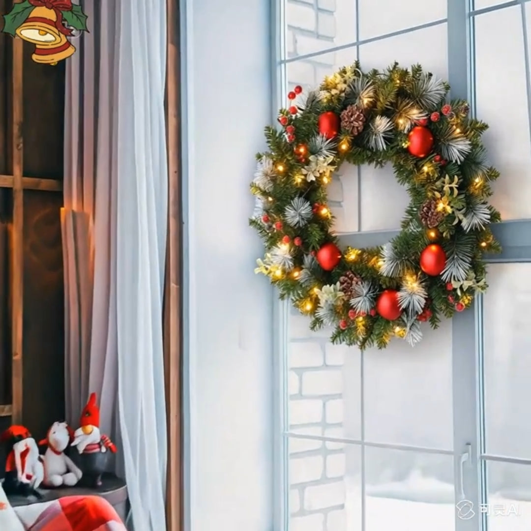 Kerstkrans met LED - 50 lampjes, 50 cm diameter