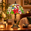 Tiffany Tafellamp Tuin 30 cm – glas-in-lood tafellamp met tulpen of kolibries
