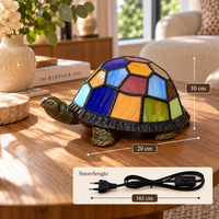 Afmetingen van de Tiffany schildpadlamp en de lengte van het snoer