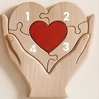 Houten familiepuzzel met namen — FamilyPiece