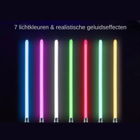 NeoBlade Elite lichtzwaard 7 RGB-kleuren overzicht — blauw, roze, wit, groen, rood, cyaan, geel lightsaber blades