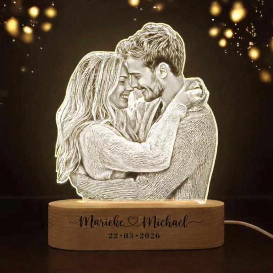 HeartGlow – Gepersonaliseerde Fotolamp met Eigen Foto