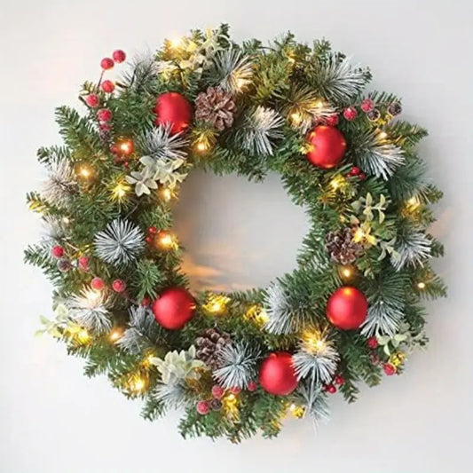 Kerstkrans met LED - 50 lampjes, 50 cm diameter