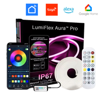 LumiFlex Aura Pro smart neon LED-strip pakket — IP67 spoel, Tuya / Alexa / Google Home, afstandsbediening en app-bediening