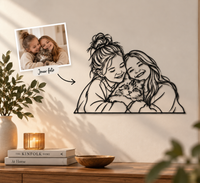 MemoraLine – Gepersonaliseerd Familieportret in Metaal | Lijnkunst Wanddecoratie naar Eigen Foto, 30 / 45 / 55 / 65 cm