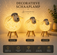 WoolyGlow Handgeweven Schaap Nachtlamp — Sfeerlamp Kinderkamer
