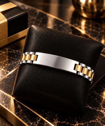Armband met naamgravure in de kleur Zilver/Goud