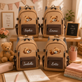 Gepersonaliseerde Beer Rugzak met Naam – Lichtgewicht Schooltas