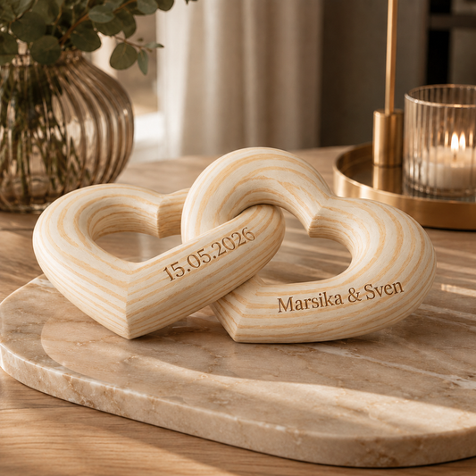 ForeverUs Ornament – Gepersonaliseerd Houten Liefdesornament