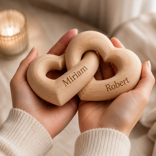 ForeverUs Ornament – Gepersonaliseerd Houten Liefdesornament