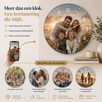 Wandklok met eigen foto — MemoraClock
