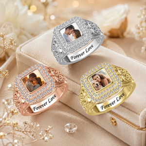 Fotoring met eigen foto – Gepersonaliseerde Ring met Zirkonia
