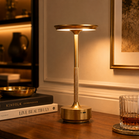 Aluminium Decoratieve LED Tafellamp - Traploos Dimbaar Oplaadbaar Retro Touch Bureaulamp