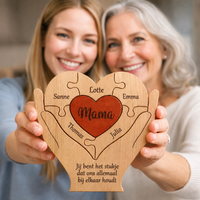 Houten familiepuzzel met namen — FamilyPiece