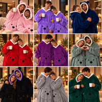 BearHug – Beren Huispak met Oren & Berenzak | Extra Lang 134 cm, Dik Fleece, Uit Één Stuk, Unisex One Size