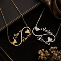 Gepersonaliseerde Dubbele Naam Infinity Ketting - Harthanger