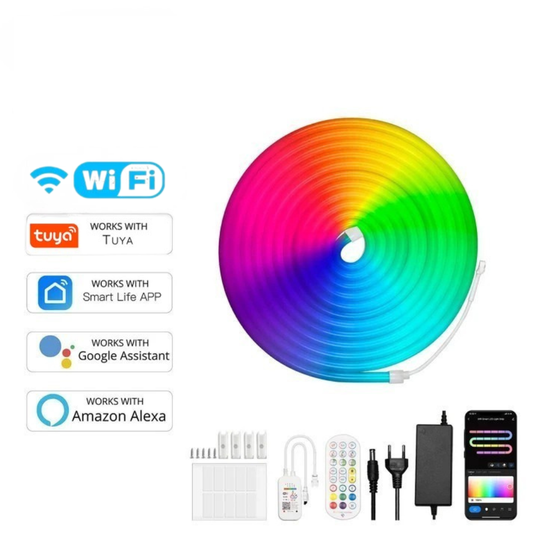 WiFi Smart LED Neon Lichtstrip - RGBIC - 5 meter - 24V