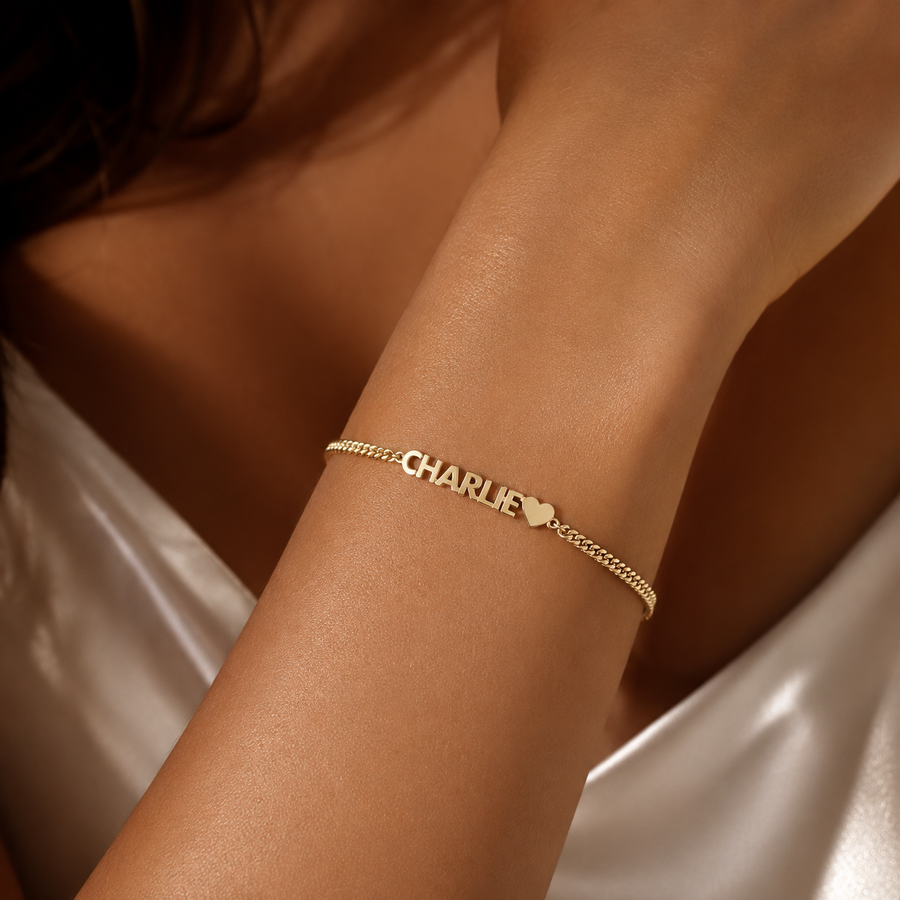 LumiLove Naamarmband – Gepersonaliseerde Hart Armband