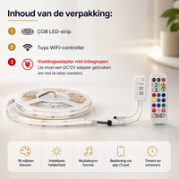 Luxinova RGBIC COB LED Strip - Smart WiFi Verlichting met Tuya App (12V)