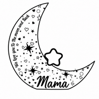 MoonGlow maanlamp met 1 naam – één ster op de maan, woord naar keuze onderaan