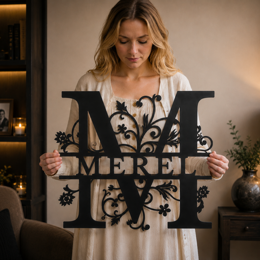FloraLuxe Gepersonaliseerd Metalen Monogram