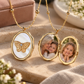 Papillon – Medaillon Ketting met Foto en Vlinder | 1 of 2 Foto's