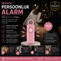 SafeSound Pro – Persoonlijk Alarm 130 dB met LED-zaklamp | Sleutelhanger