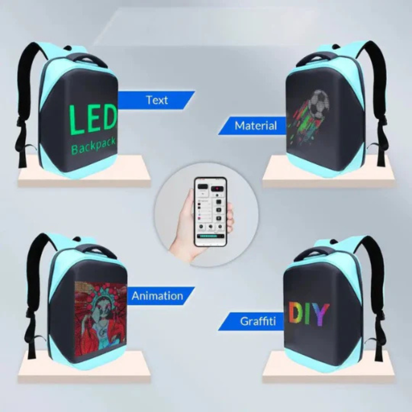 PixiPack LED Rugzak – Zichtbaarheid & Veiligheid in het Donker