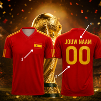 Spaans Elftal Fanshirt WK 2026 - Met Naam, Nummer & Logo