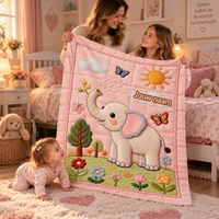 ElliName – Gepersonaliseerde Olifant Deken & Speeldeken met Naam | Voor Baby, Peuter, Kind & Tiener