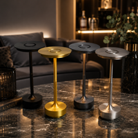 Aluminium Decoratieve LED Tafellamp - Traploos Dimbaar Oplaadbaar Retro Touch Bureaulamp