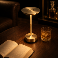 Aluminium Decoratieve LED Tafellamp - Traploos Dimbaar Oplaadbaar Retro Touch Bureaulamp