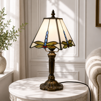 Tiffany Tafellamp Libelle – Handgemaakte Glas-in-Lood Sfeerlamp | Vintage Bureaulamp