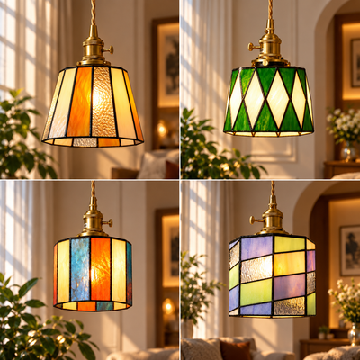 Tiffany Hanglamp – glas-in-lood hanglamp in 9 ontwerpen