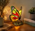 Tiffany Vlinderlamp – glas-in-lood tafellamp met vlindervleugels