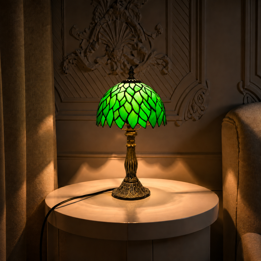 Tiffany Tafellamp Bloomsbury – Handgemaakte Glas-in-Lood Sfeerlamp | Vintage Bureaulamp