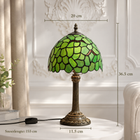 Tiffany Tafellamp Bloomsbury – Handgemaakte Glas-in-Lood Sfeerlamp | Vintage Bureaulamp