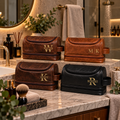 TravelCase – Gepersonaliseerde Toilettas met Naam | Faux Leer Reisetui, 4 Kleuren