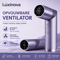 Opvouwbare Handventilator – USB Oplaadbaar met LED-display & 199 Standen