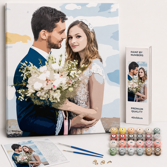 Schilderen op nummer met eigen foto – complete set met verf en penselen