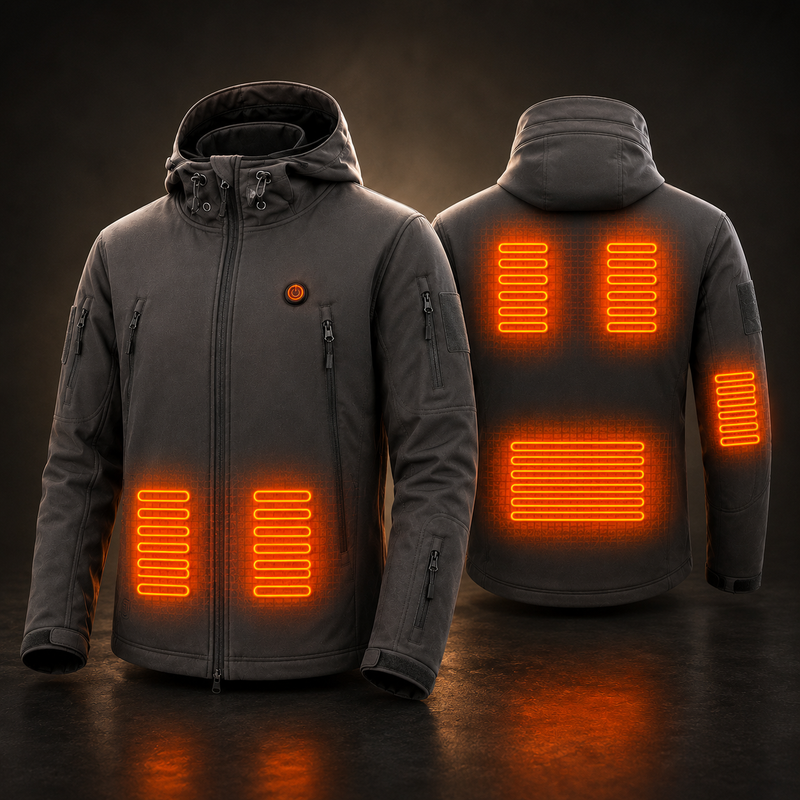 ThermoFlex Pro – Verwarmde Jas met Capuchon | Heren & Dames detail