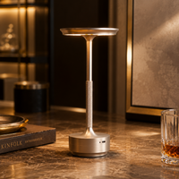 Aluminium Decoratieve LED Tafellamp - Traploos Dimbaar Oplaadbaar Retro Touch Bureaulamp